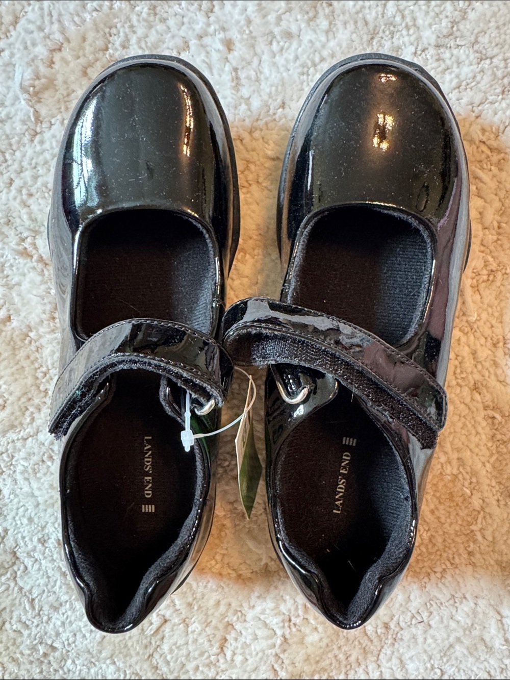 Lands' End Black Patent Mary Jane Dress Shoes for Kids